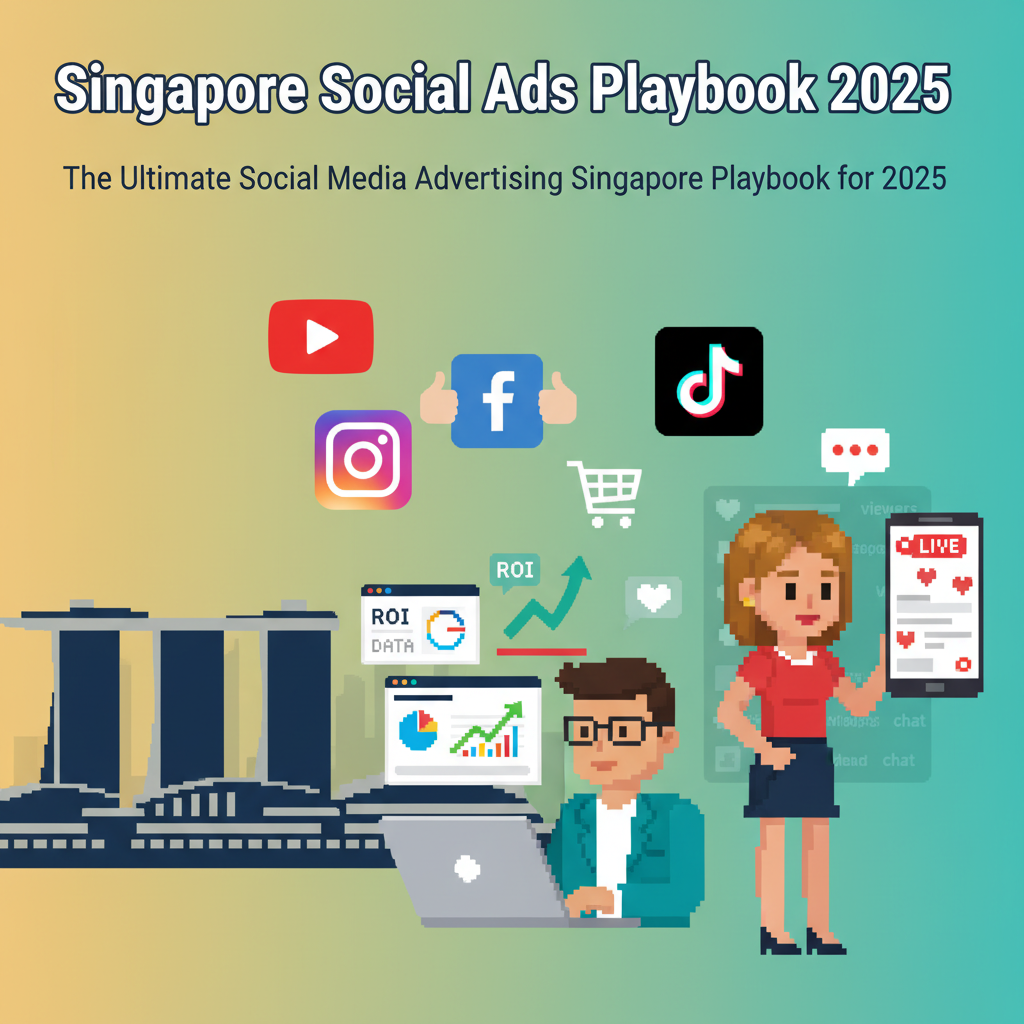 Header image: Singapore social media advertising playbook 2025 with platform icons and analytics