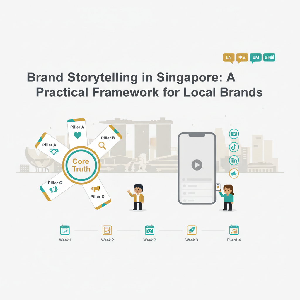 Brand Storytelling in Singapore — core truth with narrative pillars across mobile channels