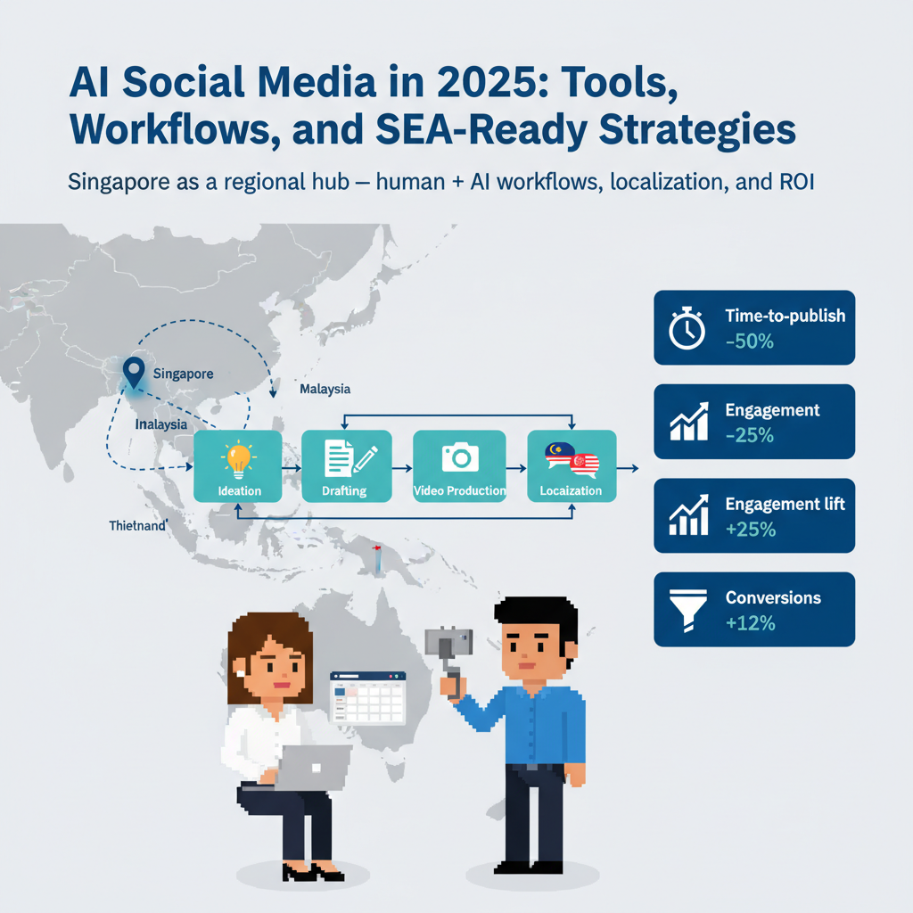 AI social media in 2025 — tools, workflows, and SEA-ready strategies