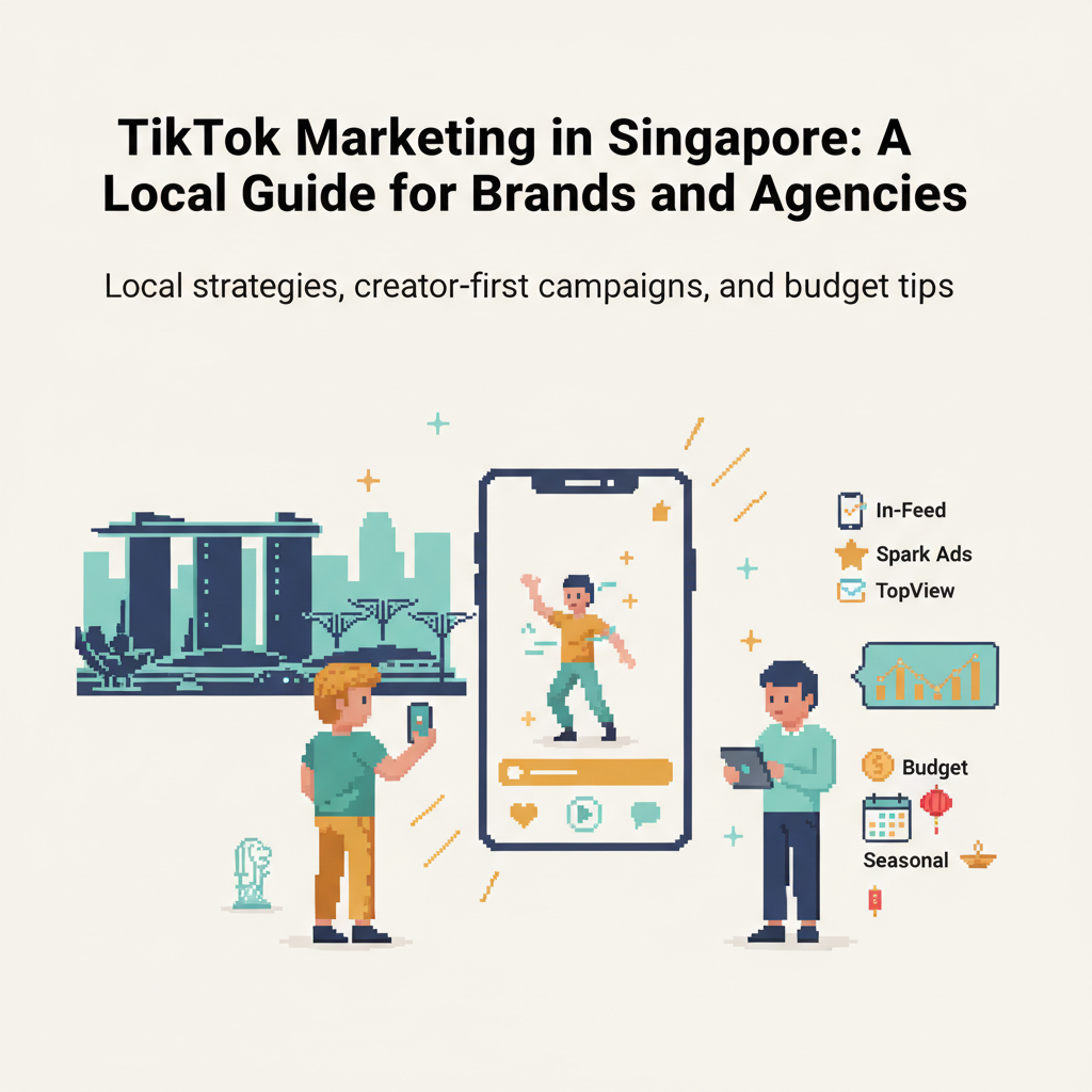 TikTok Marketing in Singapore — header image featuring Singapore skyline, creator, and social analytics