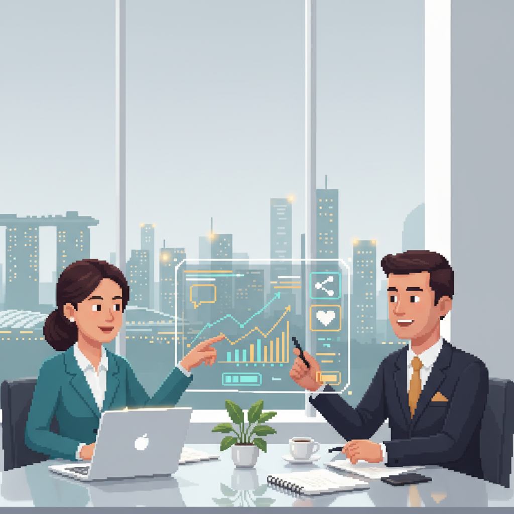 Singapore Social Media Agency Guide 2025 hero image showing Singapore skyline and marketing professionals reviewing social media analytics dashboards