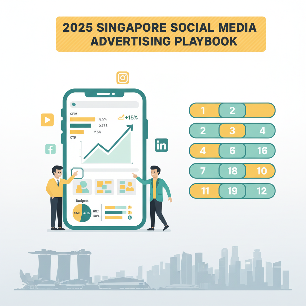 2025 Singapore Social Media Advertising Playbook header image – benchmarks, budgets, creative best practices for Singapore marketers