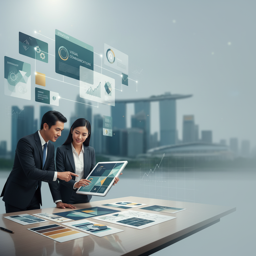 modern Singapore branding scene with collaborative workspace