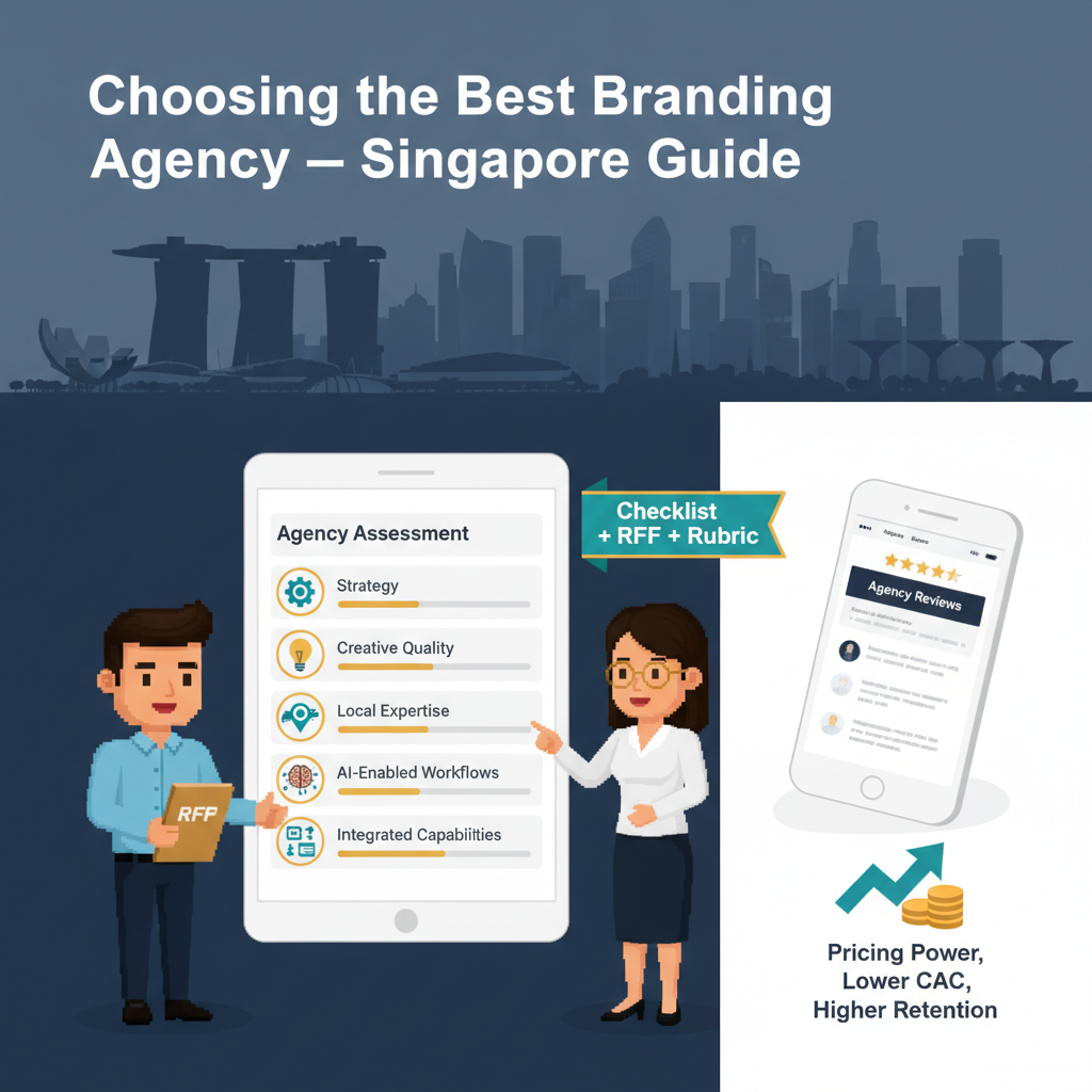 Header image: How to choose the best branding agency in Singapore – checklist, reviews, Singapore skyline