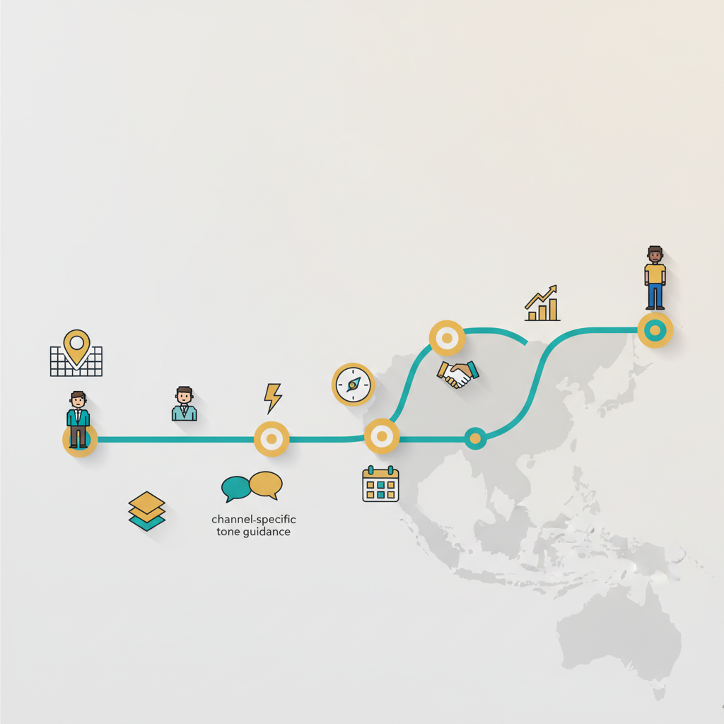 Brand storytelling framework for Singapore and SEA brands showing six-part narrative architecture