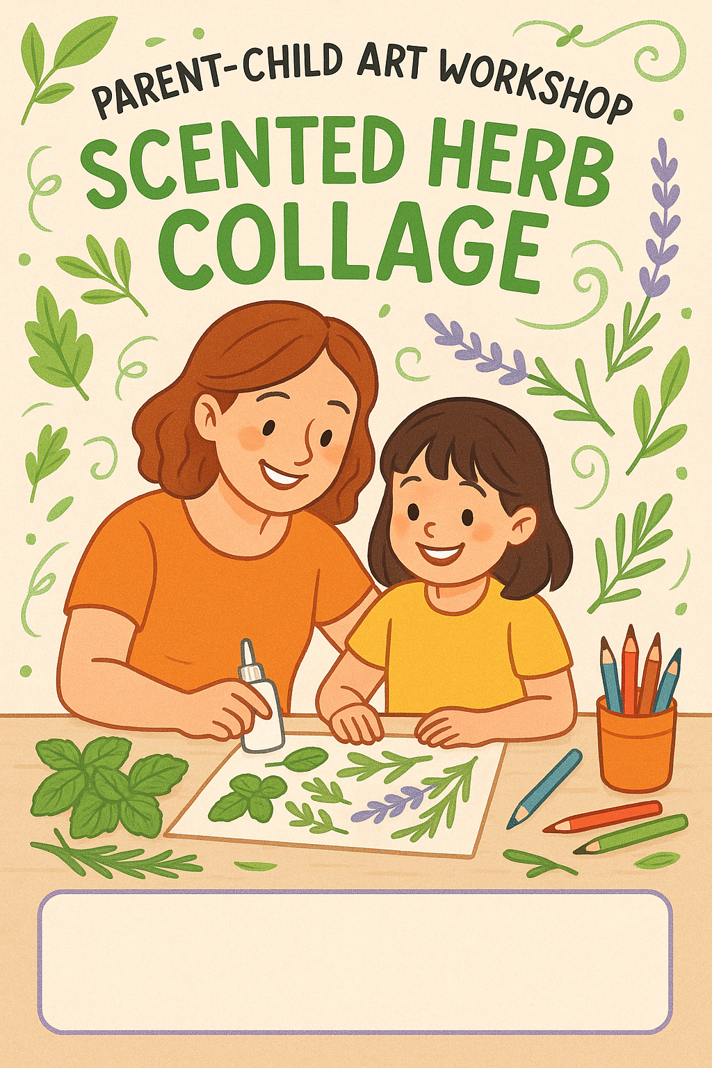 Scented Herb Collage Workshop Flyer