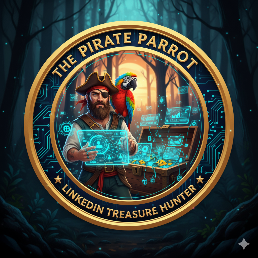 Pirate Parrot Linkedin Treasure Hunter