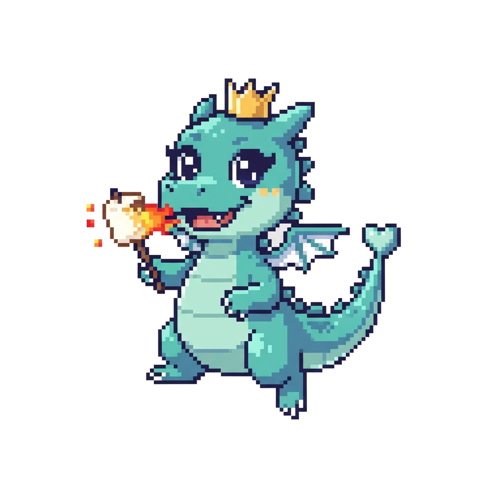 Dragon toasting a marshmallow